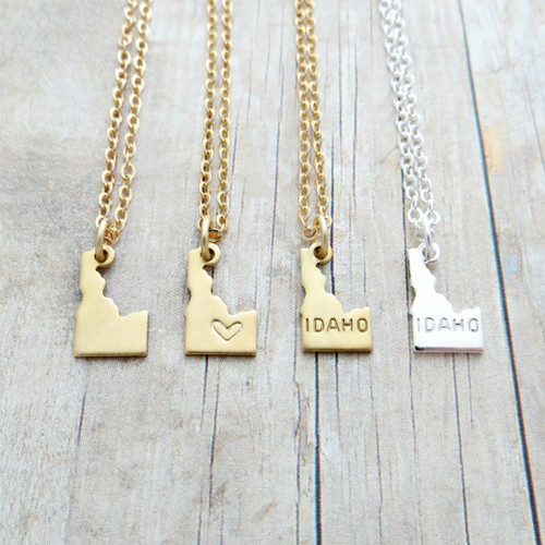 idaho state charm necklace