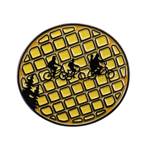 stranger things waffle enamel pin