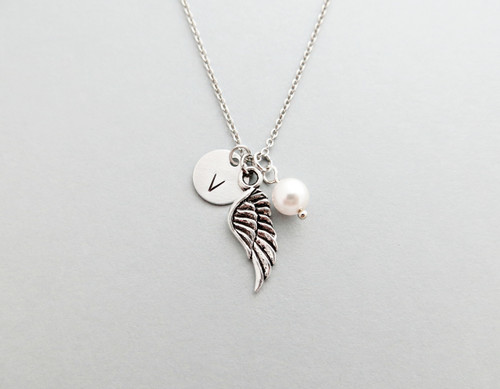 angel wing charm necklace