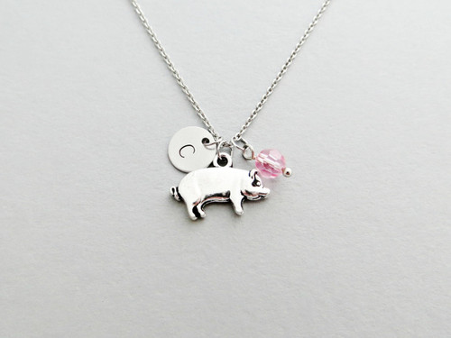 pig charm necklace