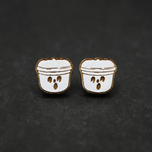 ghost boo bucket earrings