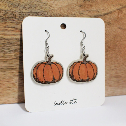 rustic pumpkin earrings