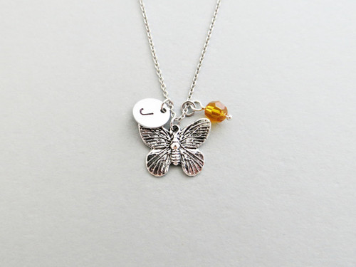 Toyella Butterfly pendant letter necklace T - Walmart.com