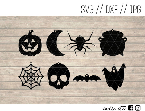 Halloween Earrings Digital Art File Svg Dxf Jpg Cut File