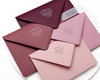 pink printed envelopes