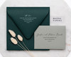 Square hunter green envelopes
