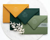 green wedding envelopes