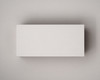 A blank flat ivory (almond) place card photographed on a matching matte background, showcasing its smooth 300gsm texture and warm neutral tone.