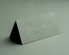 Sage Green folded place card with white ink printing – minimalist and elegant table name card.