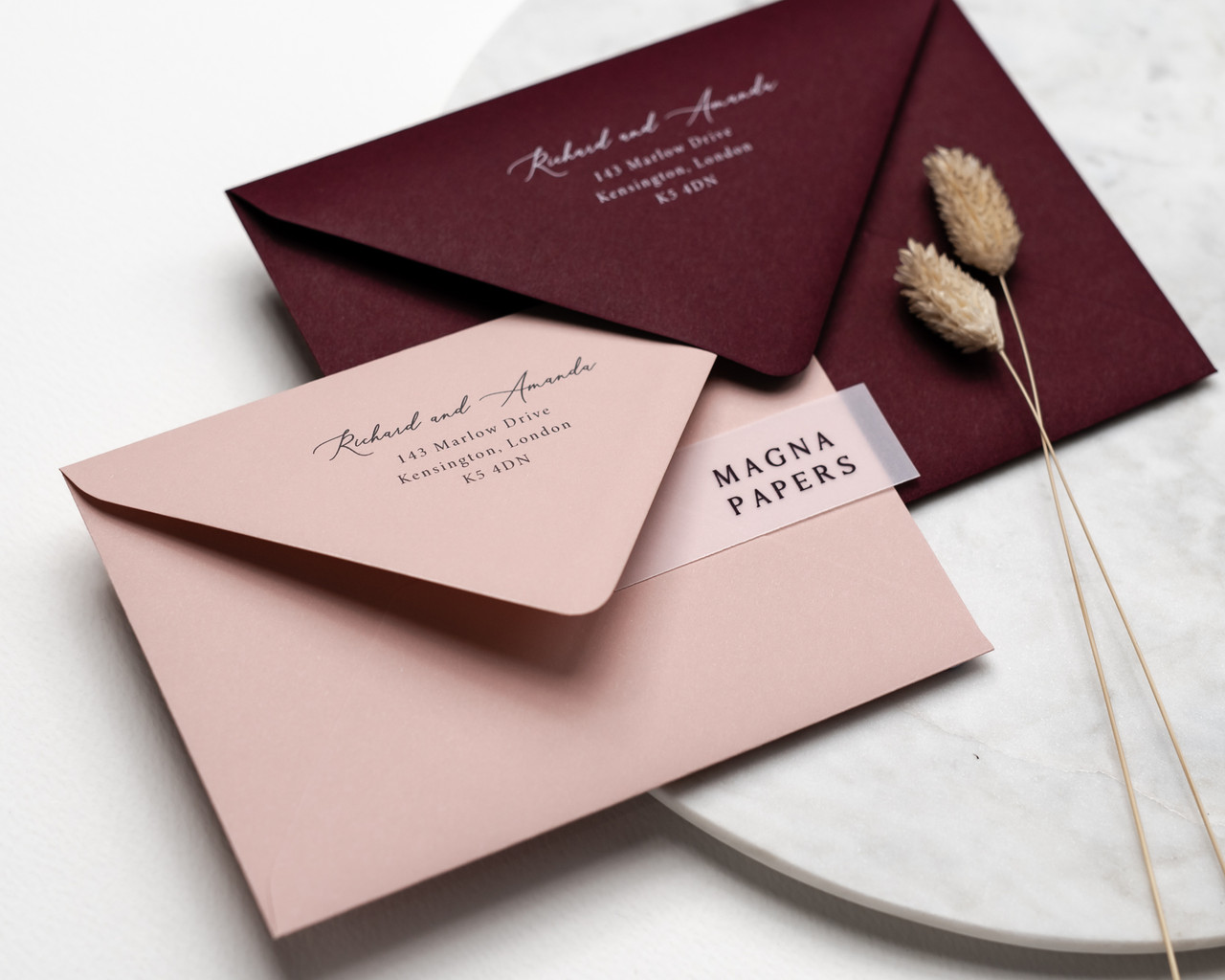 printed envelopes, envelope addressing, white ink printing, black ink printing