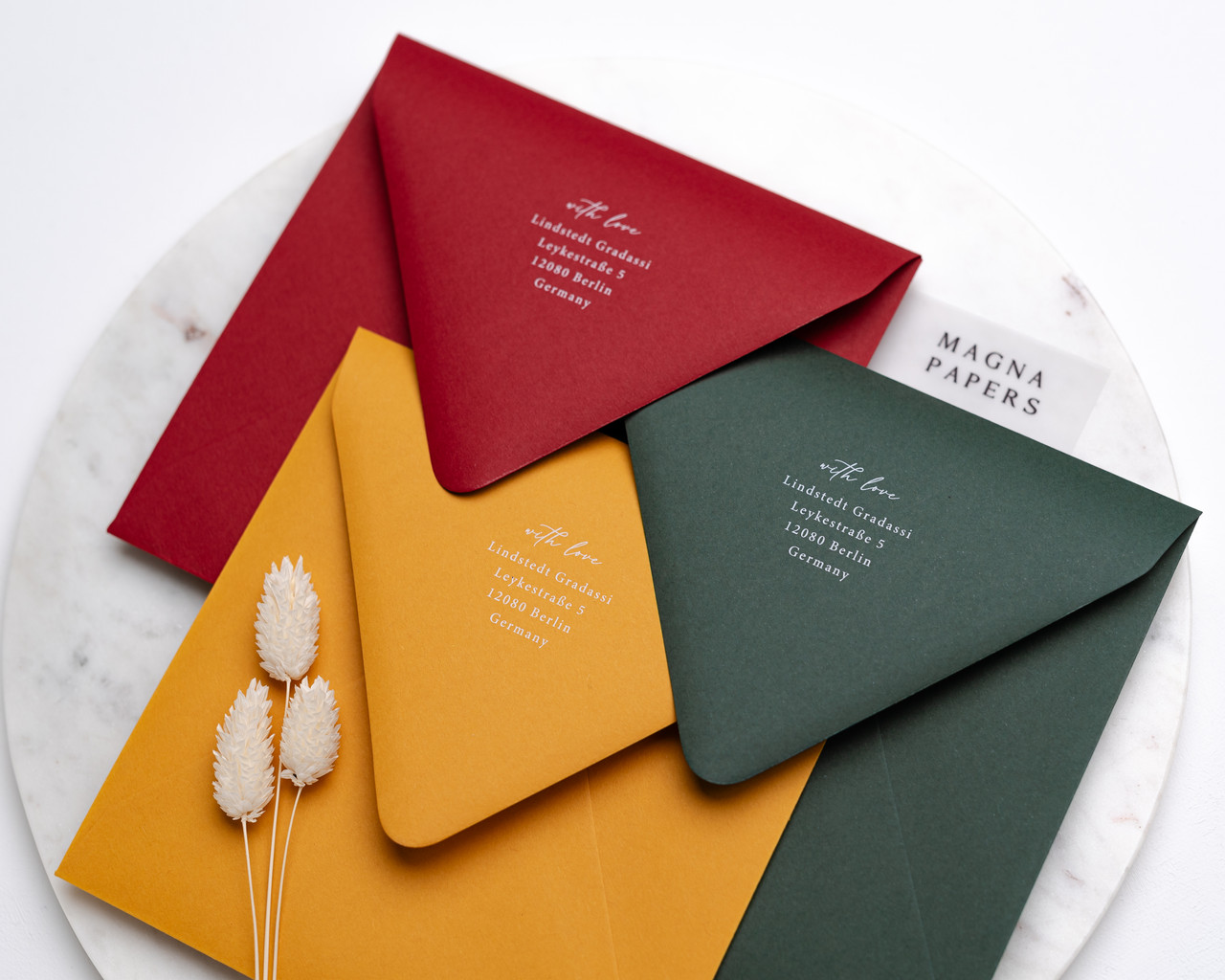 printed envelopes, envelope addressing, white ink printing