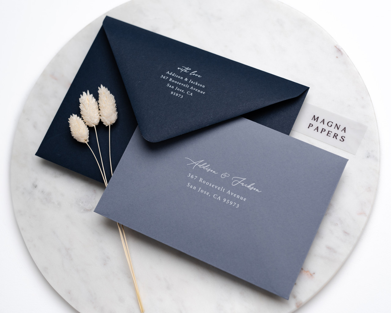 printed envelopes, envelope addressing, Black ink printing