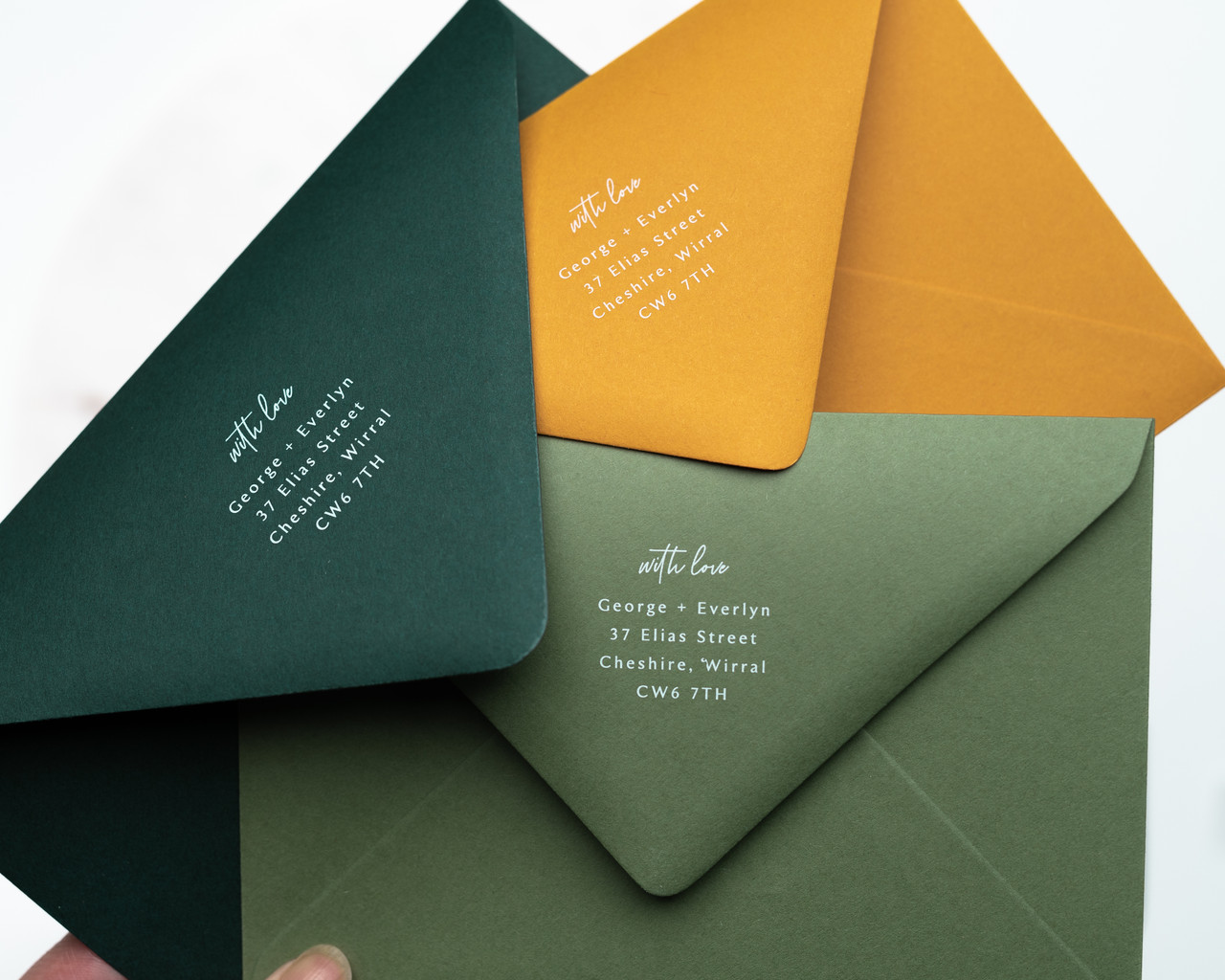 green invitation envelopes