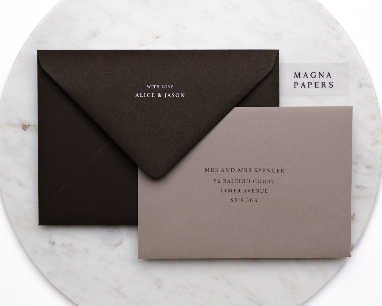 printed brown envelopes