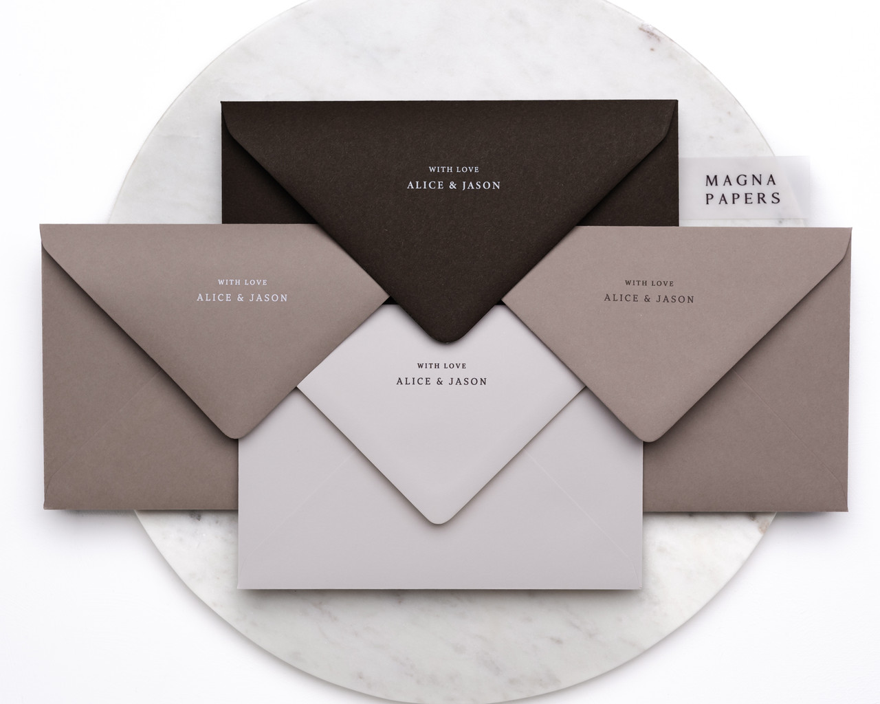 brown printed envelopes
