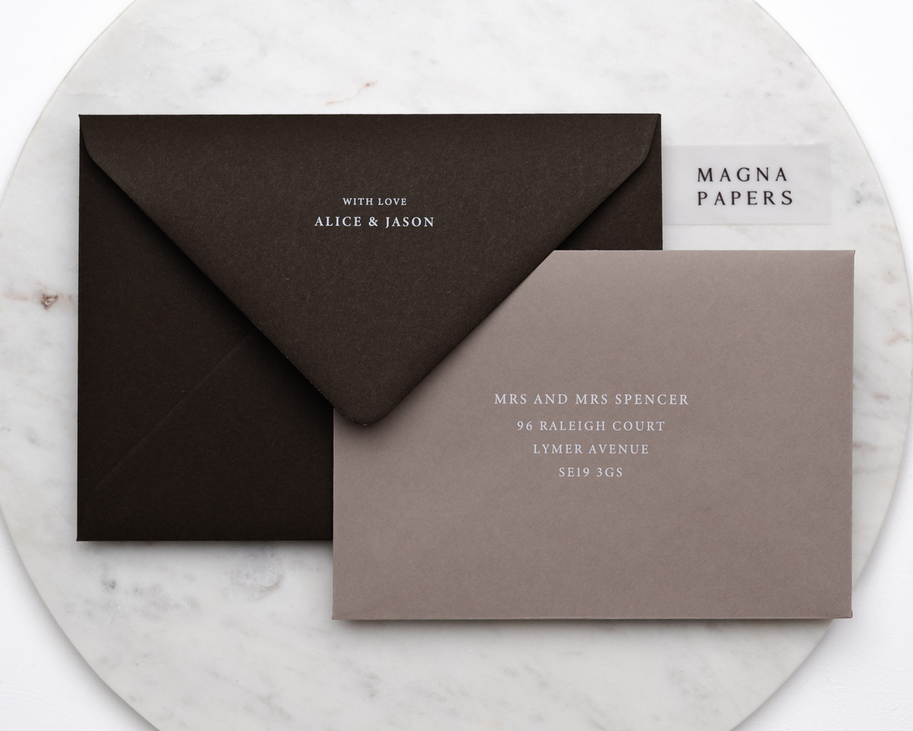 taupe envelopes