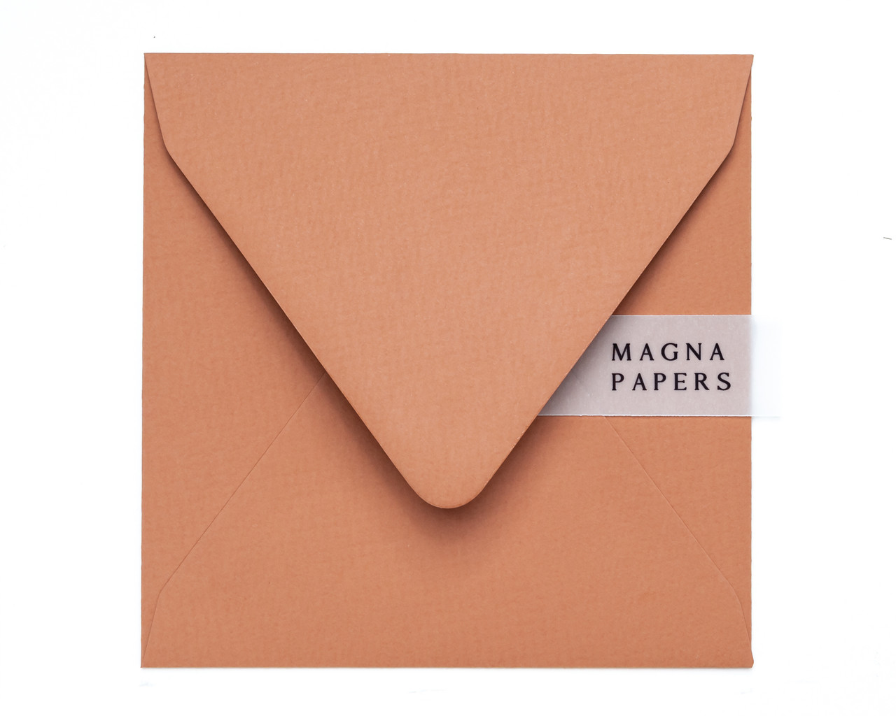 square terracotta envelopes, orange envelopes