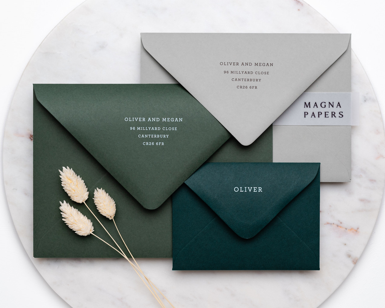 khaki invitation envelopes