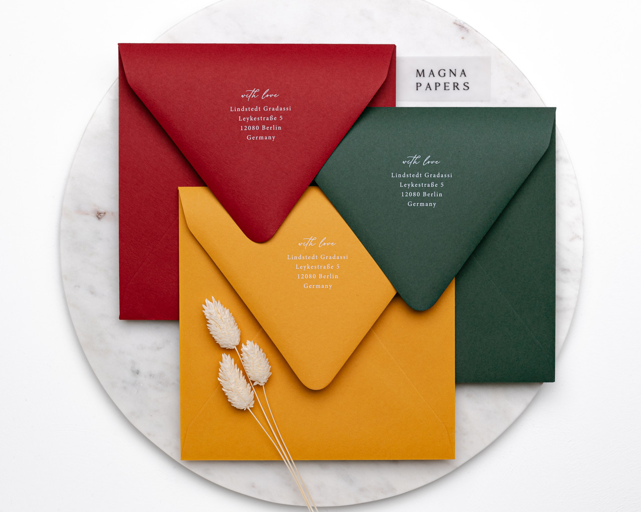 printed envelopes, envelope addressing, white ink printing