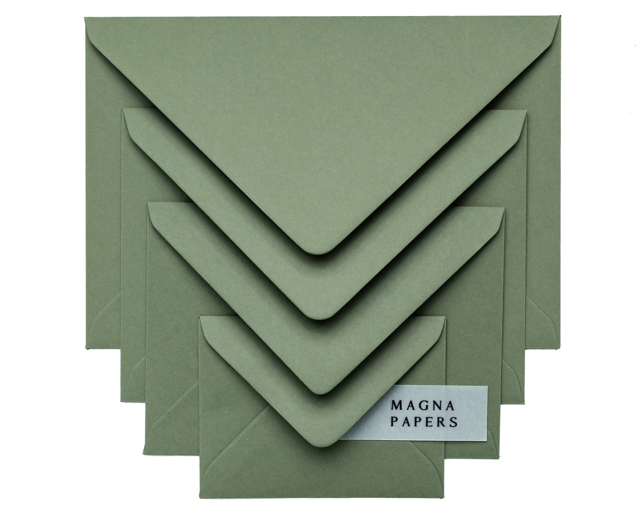 olive envelopes, green envelopes