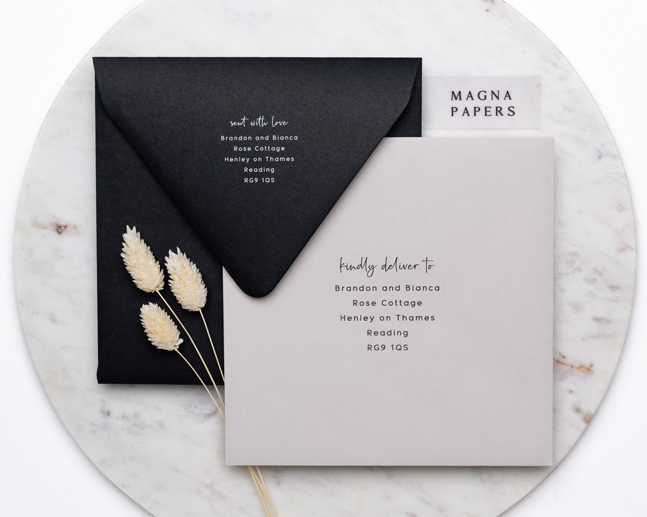 square black envelopes