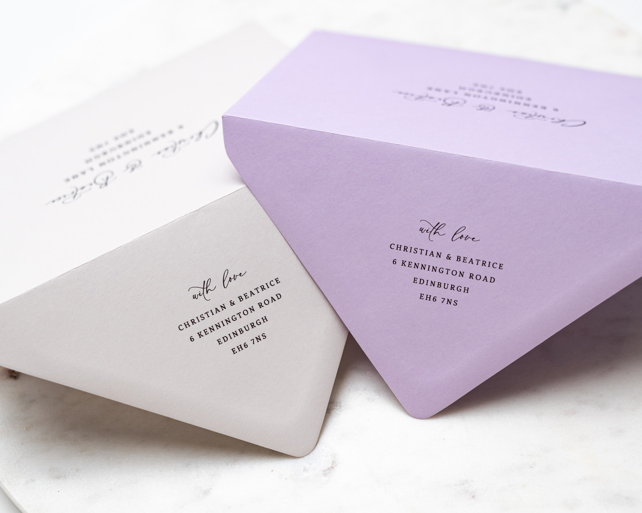 ivory envelope addressing