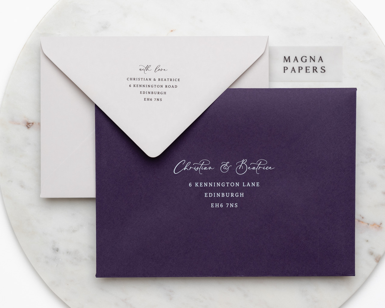 purple invitations