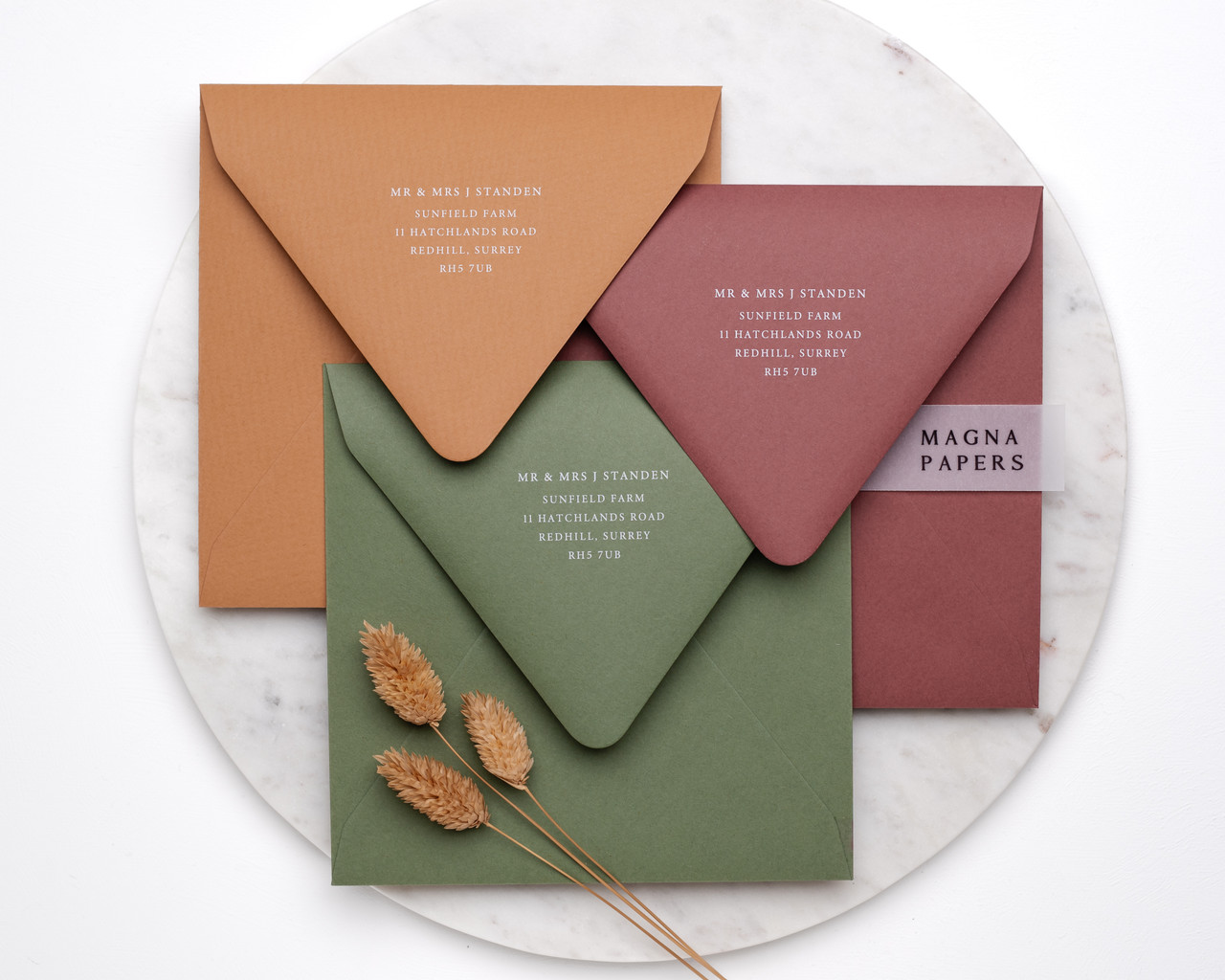 Square Deep Rose envelopes