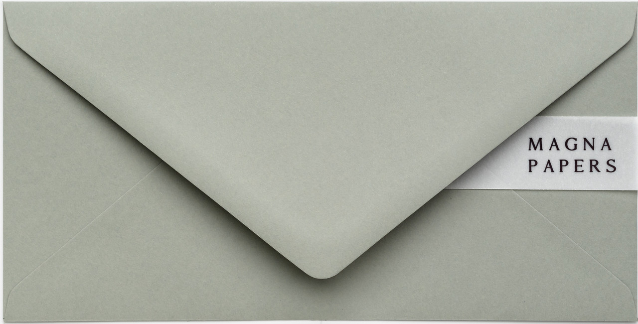 DL sage green envelopes