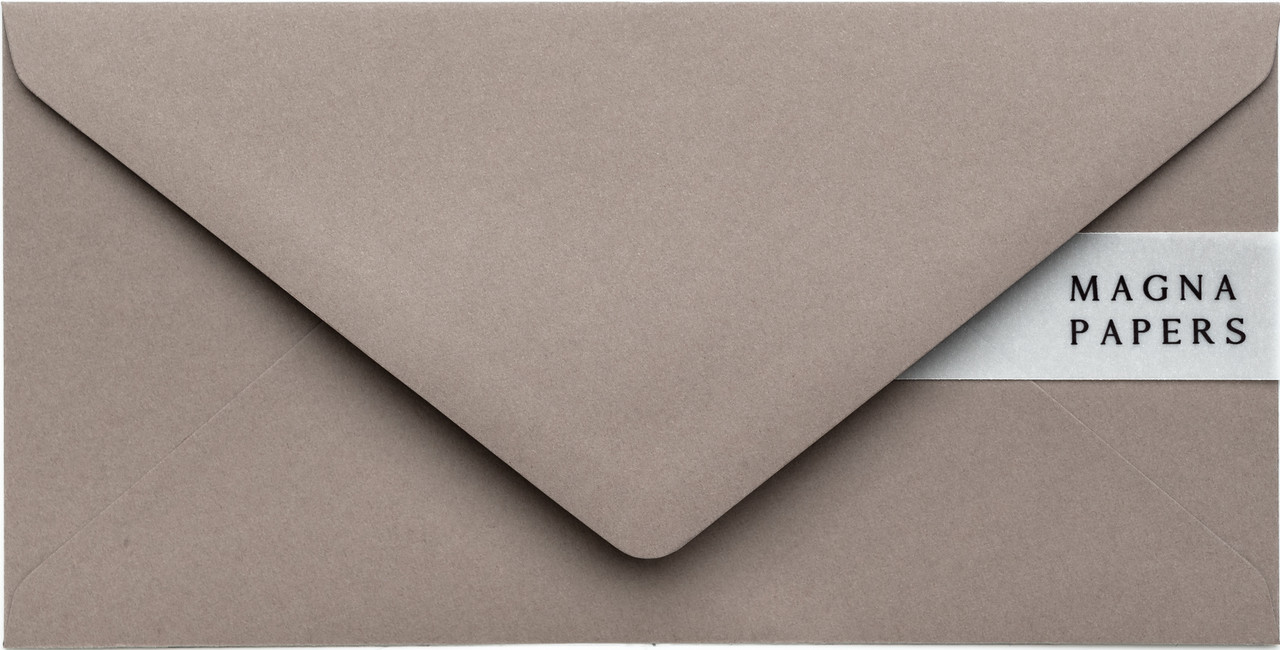 DL mocha envelopes, DL taupe envelopes
