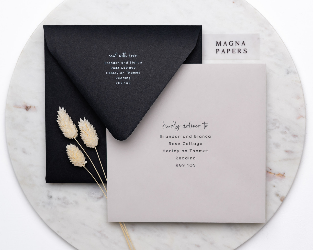 square black envelopes