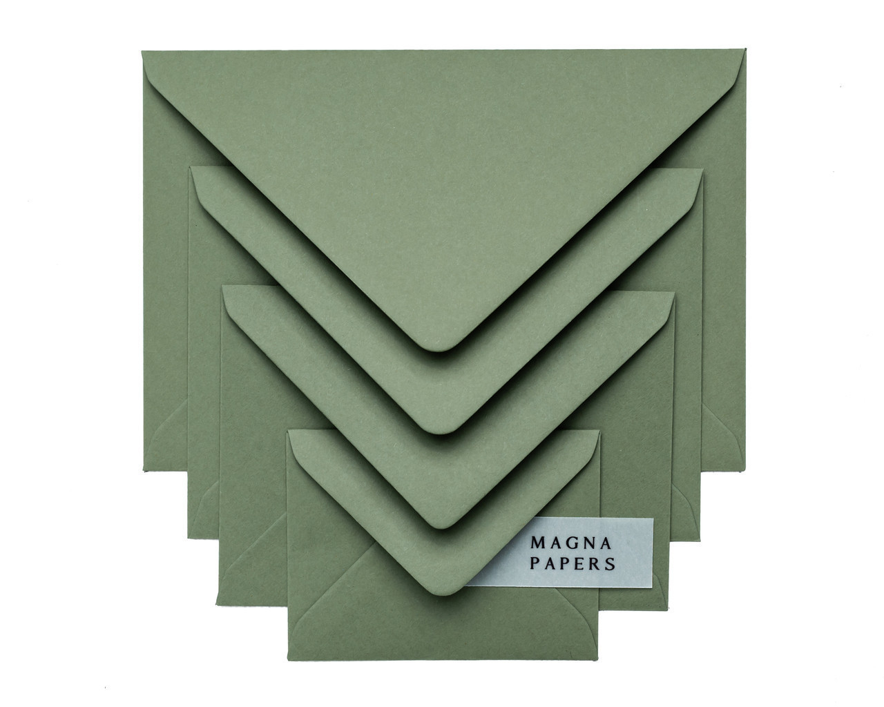 olive envelopes, green envelopes