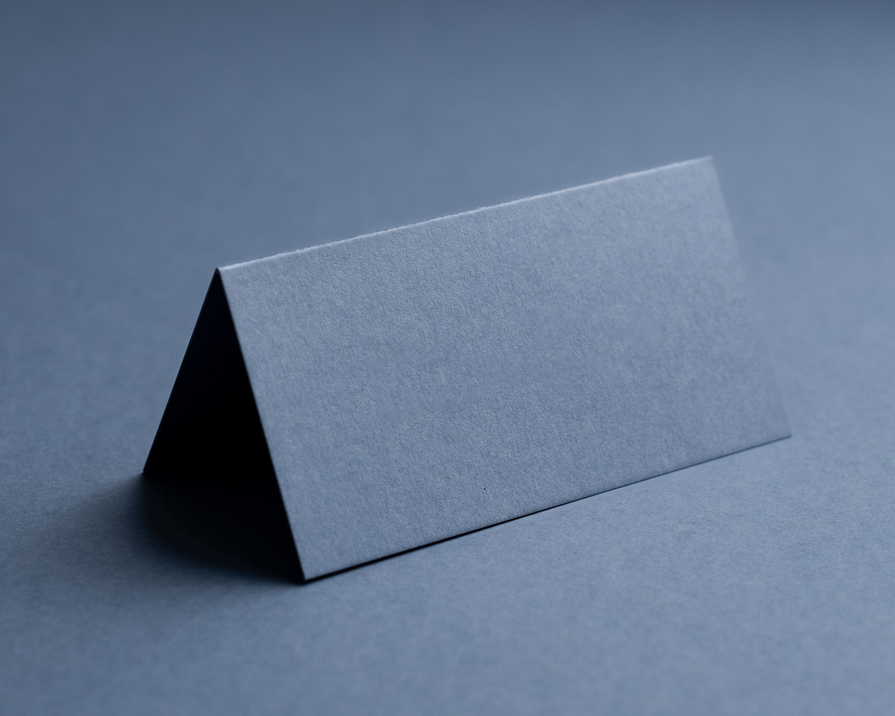 Airforce Blue folded place card blank – premium 300gsm cardstock, scored and flat for easy folding