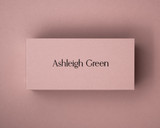 Blush Pink place card printed in black ink on 290gsm cardstock, showcasing personalised stationery for soft pink wedding themes.