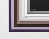 premium card and vellum swatch book with colour names