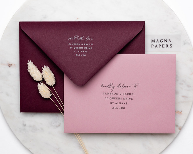 address printing in Black ink