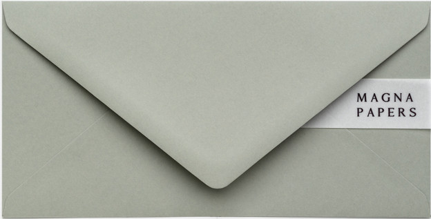 DL sage green envelopes