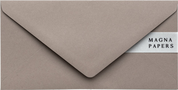 DL mocha envelopes, DL taupe envelopes
