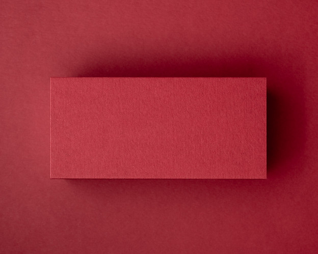 Blank Cherry Red flat place card on 300gsm matte cardstock, ideal for white ink custom printing at weddings, holiday events or formal dinners.