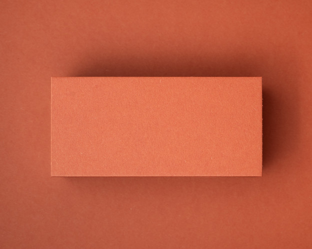 Blank Burnt Orange flat place card made from matte 270gsm or 350gsm cardstock, ideal for custom white or black ink name printing for weddings or autumn events.