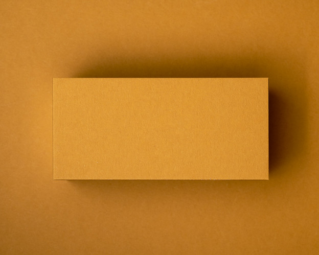 Blank Mustard flat place card made from 380gsm matte cardstock, ready for white or black ink customisation for weddings, parties, or events.