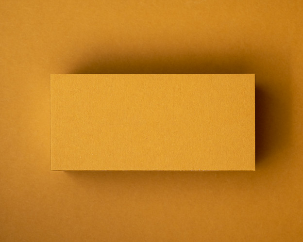 Blank Mustard flat place card made from 380gsm matte cardstock, ready for white or black ink customisation for weddings, parties, or events.