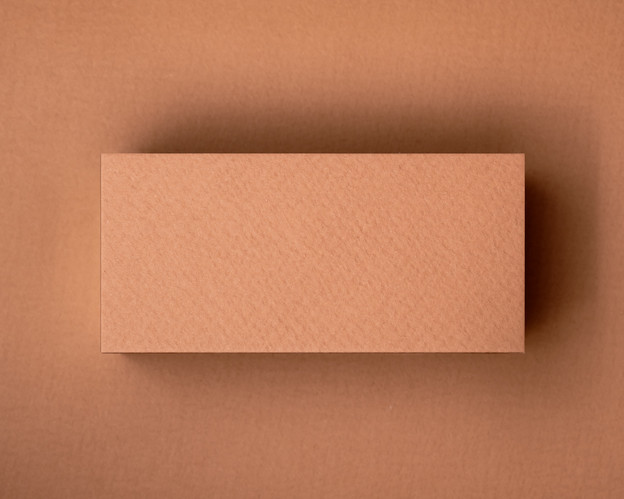 Blank terracotta flat place card in an earthy clay tone, made from 350gsm matte cardstock – ideal for calligraphy
