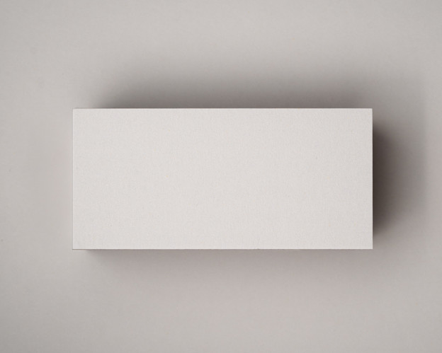 A blank flat ivory (almond) place card photographed on a matching matte background, showcasing its smooth 300gsm texture and warm neutral tone.