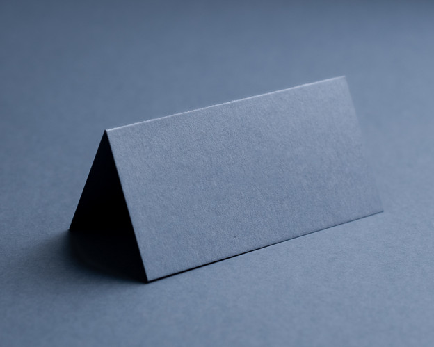 Airforce Blue folded place card blank – premium 300gsm cardstock, scored and flat for easy folding