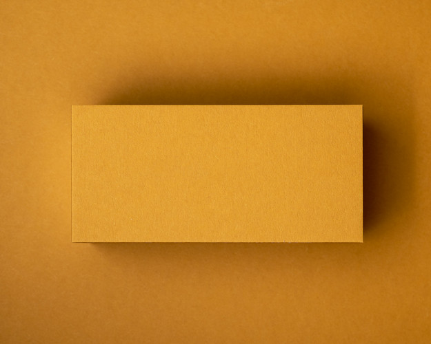 Blank Mustard flat place card made from 380gsm matte cardstock, ready for white or black ink customisation for weddings, parties, or events.