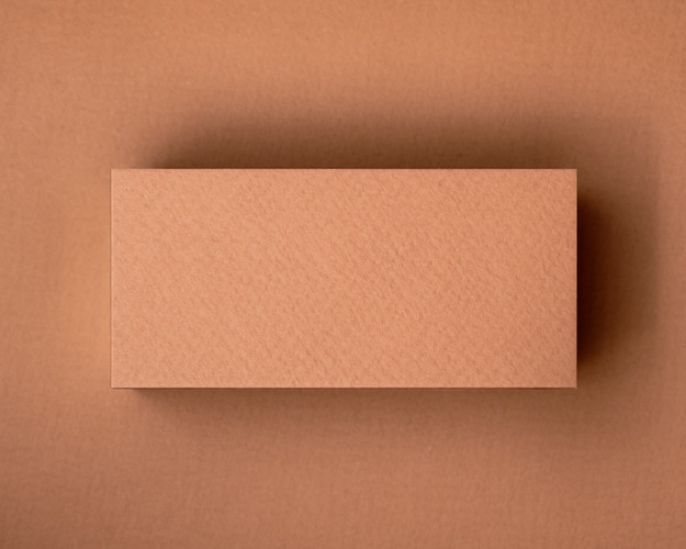 Blank terracotta flat place card in an earthy clay tone, made from 350gsm matte cardstock – ideal for calligraphy