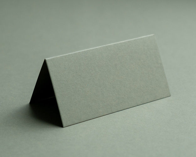 Blank Sage Green 300gsm folded place card on matching background – premium textured event stationery.