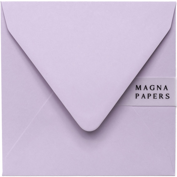 square lilac envelopes, purple envelopes