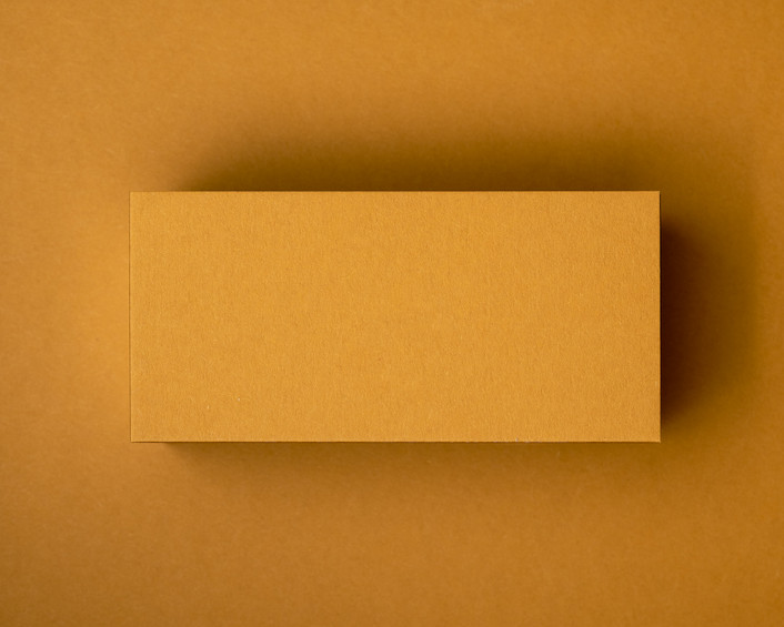 Blank Mustard flat place card made from 380gsm matte cardstock, ready for white or black ink customisation for weddings, parties, or events.